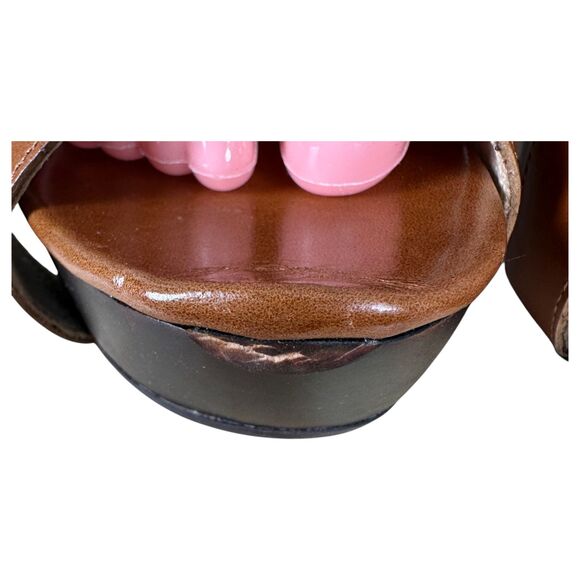 Michael Michael Kors Leather Wood Chunky Platform Wedge Heel Size 10 NEW Other - Picture 2 of 9